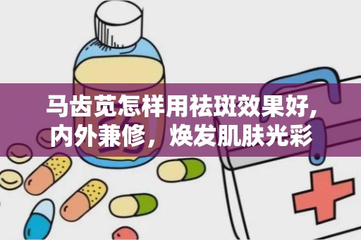 马齿苋怎样用祛斑效果好,内外兼修，焕发肌肤光彩