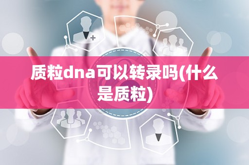 质粒dna可以转录吗(什么是质粒)